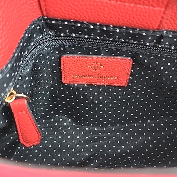 NWT Nanette Lepore Scarlet Farah Red Pebble Triple Crossbody Bag Vegan Leather - Picture 10 of 16
